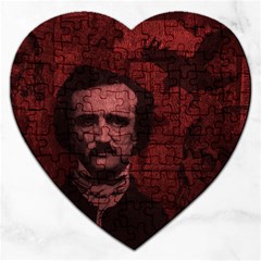 Edgar Allan Poe  Jigsaw Puzzle (heart) by Valentinaart