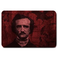 Edgar Allan Poe  Large Doormat  by Valentinaart