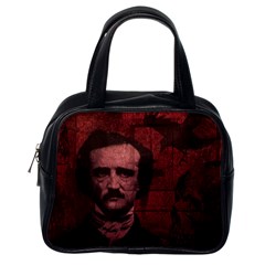 Edgar Allan Poe  Classic Handbags (one Side) by Valentinaart