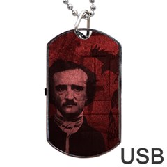 Edgar Allan Poe  Dog Tag Usb Flash (two Sides) by Valentinaart