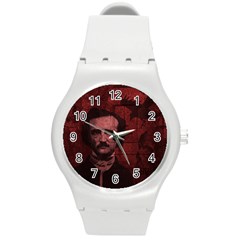 Edgar Allan Poe  Round Plastic Sport Watch (m) by Valentinaart