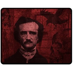 Edgar Allan Poe  Double Sided Fleece Blanket (medium)  by Valentinaart