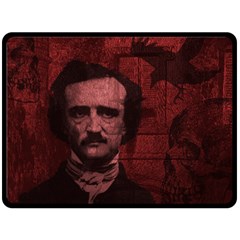 Edgar Allan Poe  Double Sided Fleece Blanket (large)  by Valentinaart