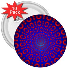 Binary Code Optical Illusion Rotation 3  Buttons (10 Pack) 