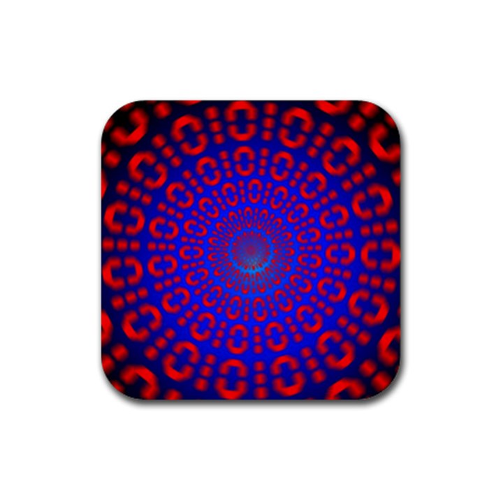 Binary Code Optical Illusion Rotation Rubber Coaster (Square) 