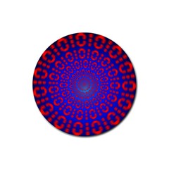 Binary Code Optical Illusion Rotation Rubber Round Coaster (4 Pack)  by Simbadda