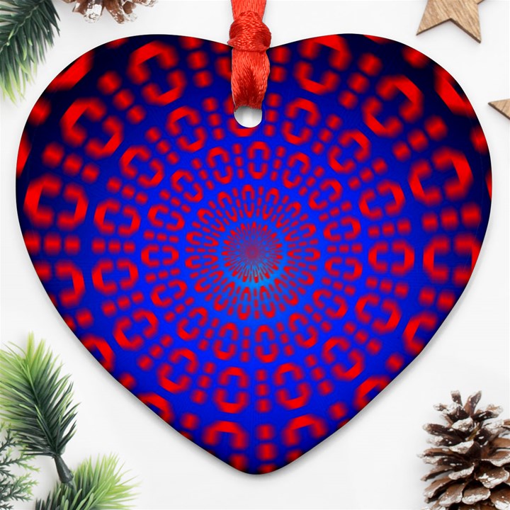 Binary Code Optical Illusion Rotation Heart Ornament (Two Sides)