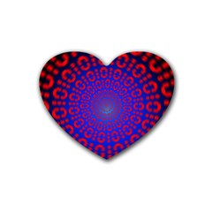 Binary Code Optical Illusion Rotation Rubber Coaster (heart) 