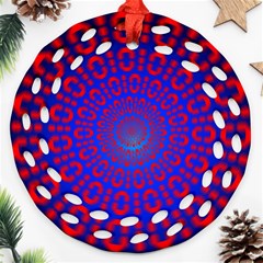 Binary Code Optical Illusion Rotation Round Filigree Ornament (two Sides) by Simbadda