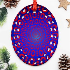 Binary Code Optical Illusion Rotation Ornament (oval Filigree) by Simbadda