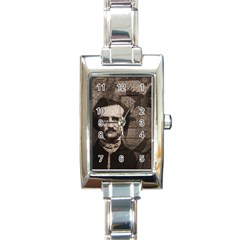 Edgar Allan Poe  Rectangle Italian Charm Watch by Valentinaart