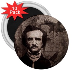 Edgar Allan Poe  3  Magnets (10 Pack)  by Valentinaart