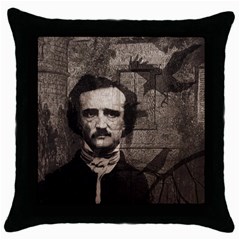 Edgar Allan Poe  Throw Pillow Case (black) by Valentinaart