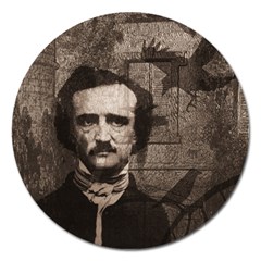 Edgar Allan Poe  Magnet 5  (round) by Valentinaart