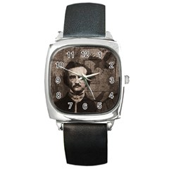 Edgar Allan Poe  Square Metal Watch by Valentinaart