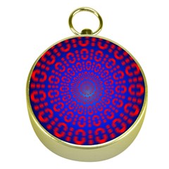 Binary Code Optical Illusion Rotation Gold Compasses