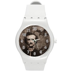 Edgar Allan Poe  Round Plastic Sport Watch (m) by Valentinaart