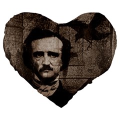 Edgar Allan Poe  Large 19  Premium Heart Shape Cushions