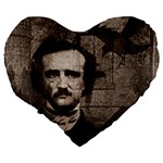 Edgar Allan Poe  Large 19  Premium Heart Shape Cushions Back