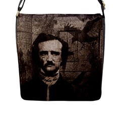 Edgar Allan Poe  Flap Messenger Bag (l)  by Valentinaart