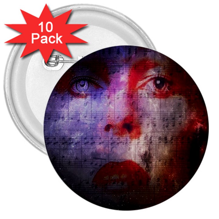 David Bowie  3  Buttons (10 pack) 