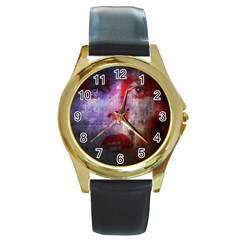 David Bowie  Round Gold Metal Watch