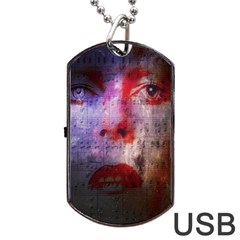 David Bowie  Dog Tag Usb Flash (one Side) by Valentinaart