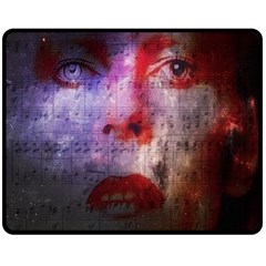 David Bowie  Double Sided Fleece Blanket (medium)  by Valentinaart