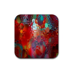 Texture Spots Circles Rubber Coaster (square)  by Simbadda