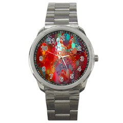 Texture Spots Circles Sport Metal Watch by Simbadda