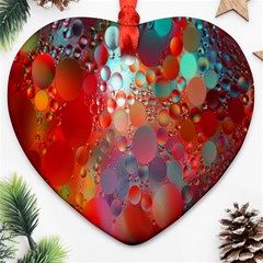 Texture Spots Circles Heart Ornament (two Sides) by Simbadda