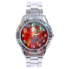 Texture Spots Circles Stainless Steel Analogue Watch