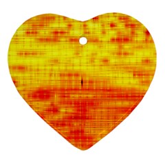 Bright Background Orange Yellow Heart Ornament (Two Sides)