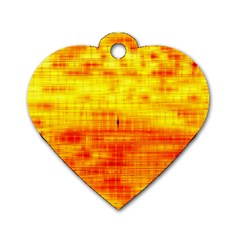 Bright Background Orange Yellow Dog Tag Heart (two Sides) by Simbadda