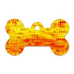 Bright Background Orange Yellow Dog Tag Bone (one Side)