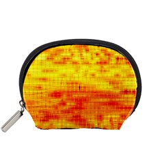 Bright Background Orange Yellow Accessory Pouches (Small) 