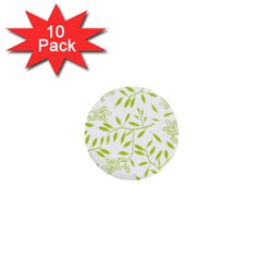 Leaves Pattern Seamless 1  Mini Buttons (10 Pack) 