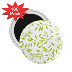 Leaves Pattern Seamless 2 25  Magnets (100 Pack) 