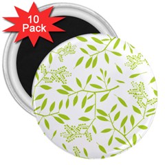 Leaves Pattern Seamless 3  Magnets (10 Pack) 