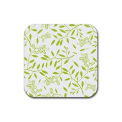 Leaves Pattern Seamless Rubber Coaster (square) 