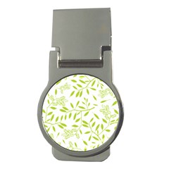 Leaves Pattern Seamless Money Clips (round) 