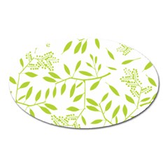 Leaves Pattern Seamless Oval Magnet by Simbadda