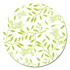 Leaves Pattern Seamless Magnet 5  (round)