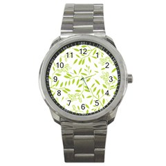 Leaves Pattern Seamless Sport Metal Watch