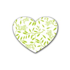 Leaves Pattern Seamless Heart Coaster (4 Pack) 