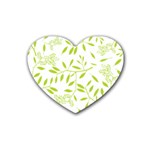 Leaves Pattern Seamless Heart Coaster (4 pack)  Front