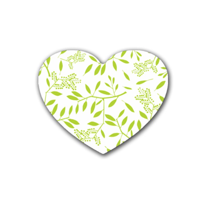 Leaves Pattern Seamless Heart Coaster (4 pack) 