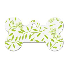 Leaves Pattern Seamless Dog Tag Bone (one Side)