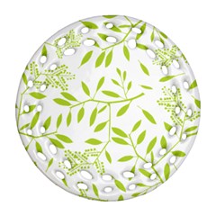 Leaves Pattern Seamless Ornament (round Filigree)