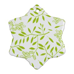 Leaves Pattern Seamless Snowflake Ornament (two Sides) by Simbadda